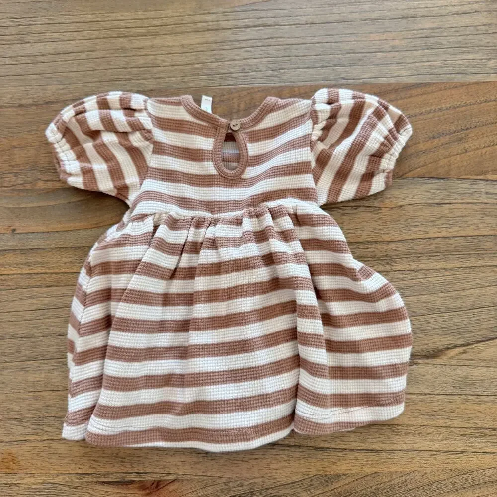 Quincy Mae Darla Harvest Stripe Dress + Bloomers - Size 3-6 months